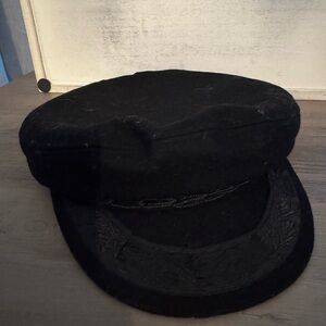 New Authentic Greek Fisherman's Cap -Wool - Black 7-3/8 (23-1/4” or 59cm)